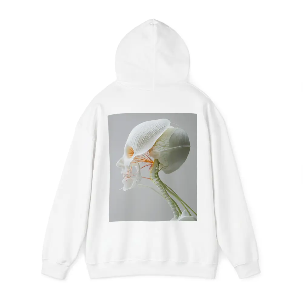 Human Head Anatomy Art Minimalist White Background – Hoodies
