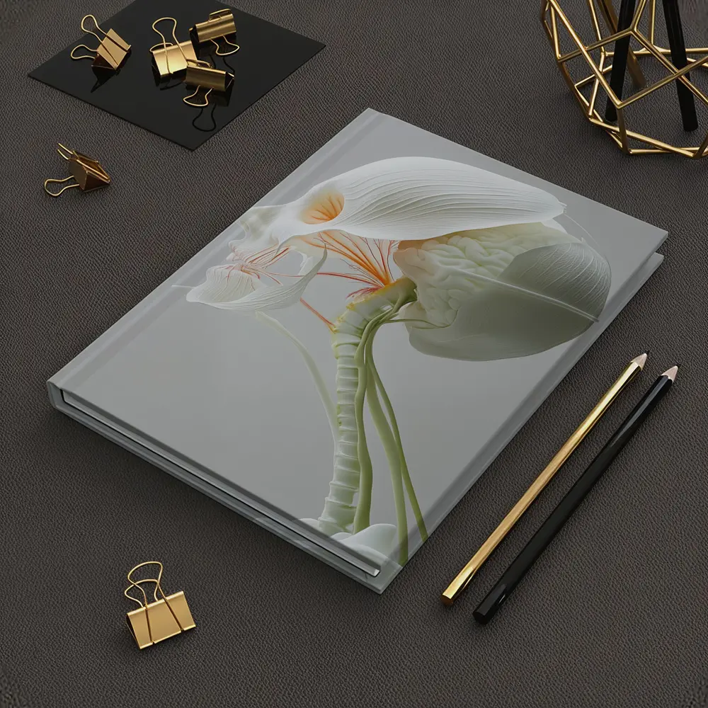 Human Head Anatomy Art Minimalist White Background – Notebooks