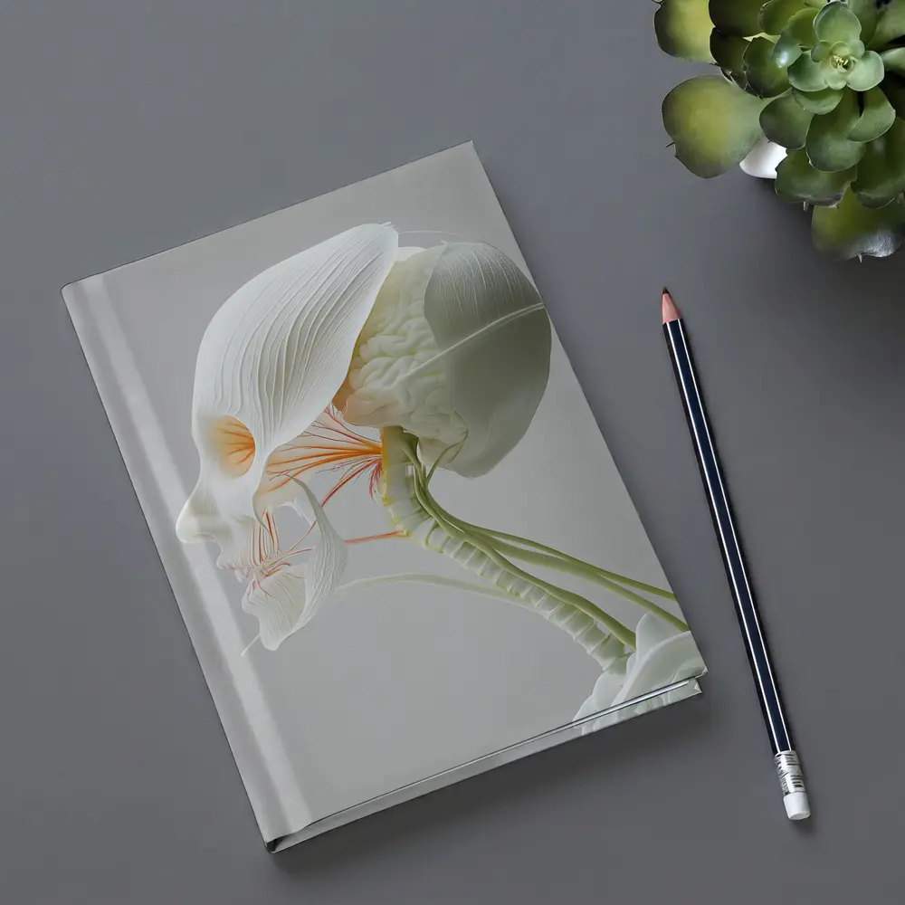 Human Head Anatomy Art Minimalist White Background – Notebooks