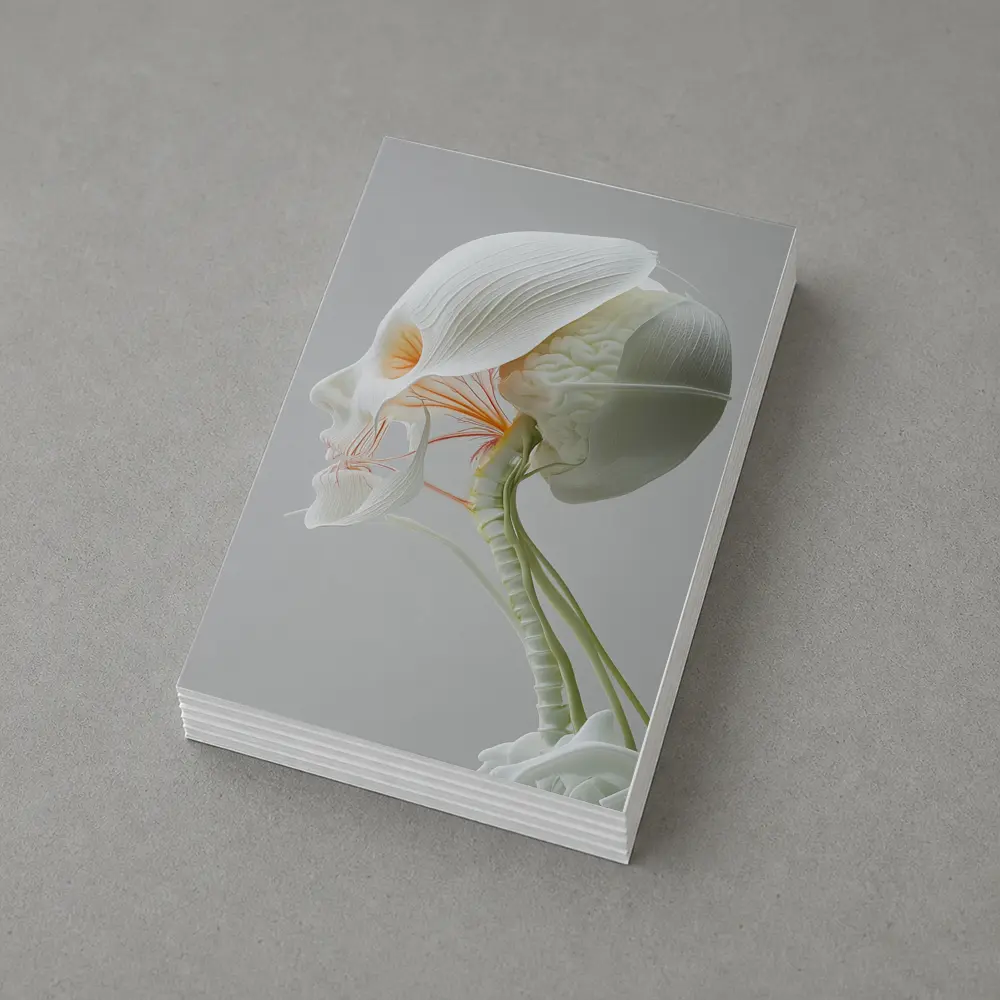 Human Head Anatomy Art Minimalist White Background – Postcards