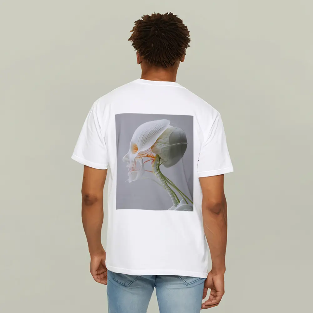 Human Head Anatomy Art Minimalist White Background – T-Shirts