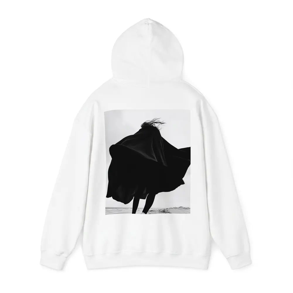 Woman Black Cape Flying Beach Sand – Hoodies