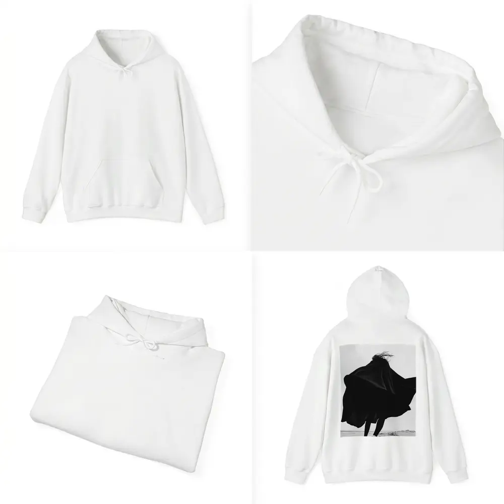 Woman Black Cape Flying Beach Sand – Hoodies