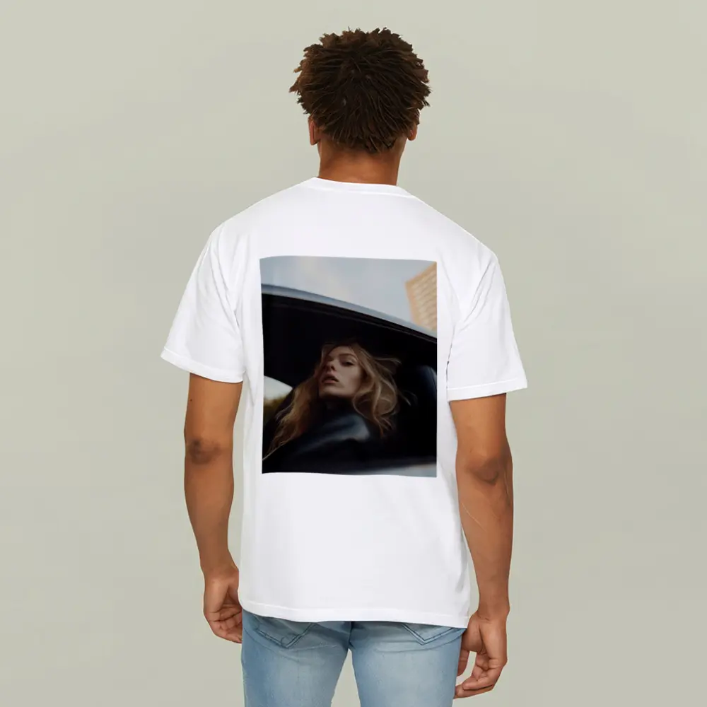 Woman Looking Out Car Window City – T-Shirts