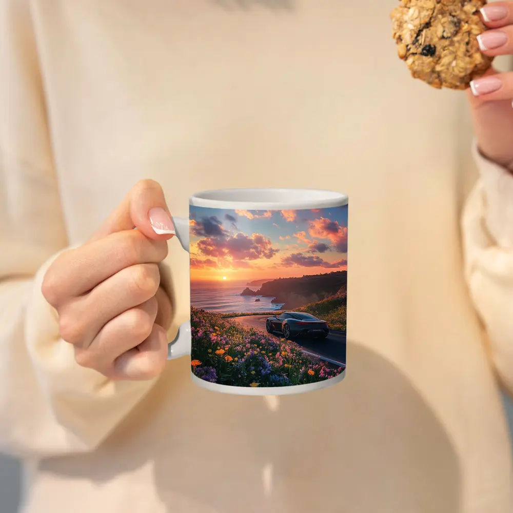 Aston Martin One77 Coastal Sunset Wildflowers Drive – Mugs