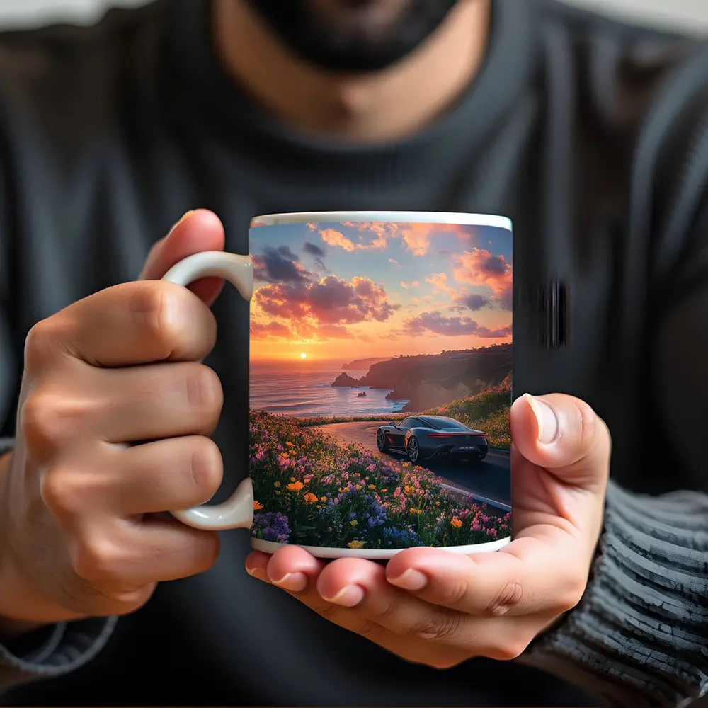 Aston Martin One77 Coastal Sunset Wildflowers Drive – Mugs