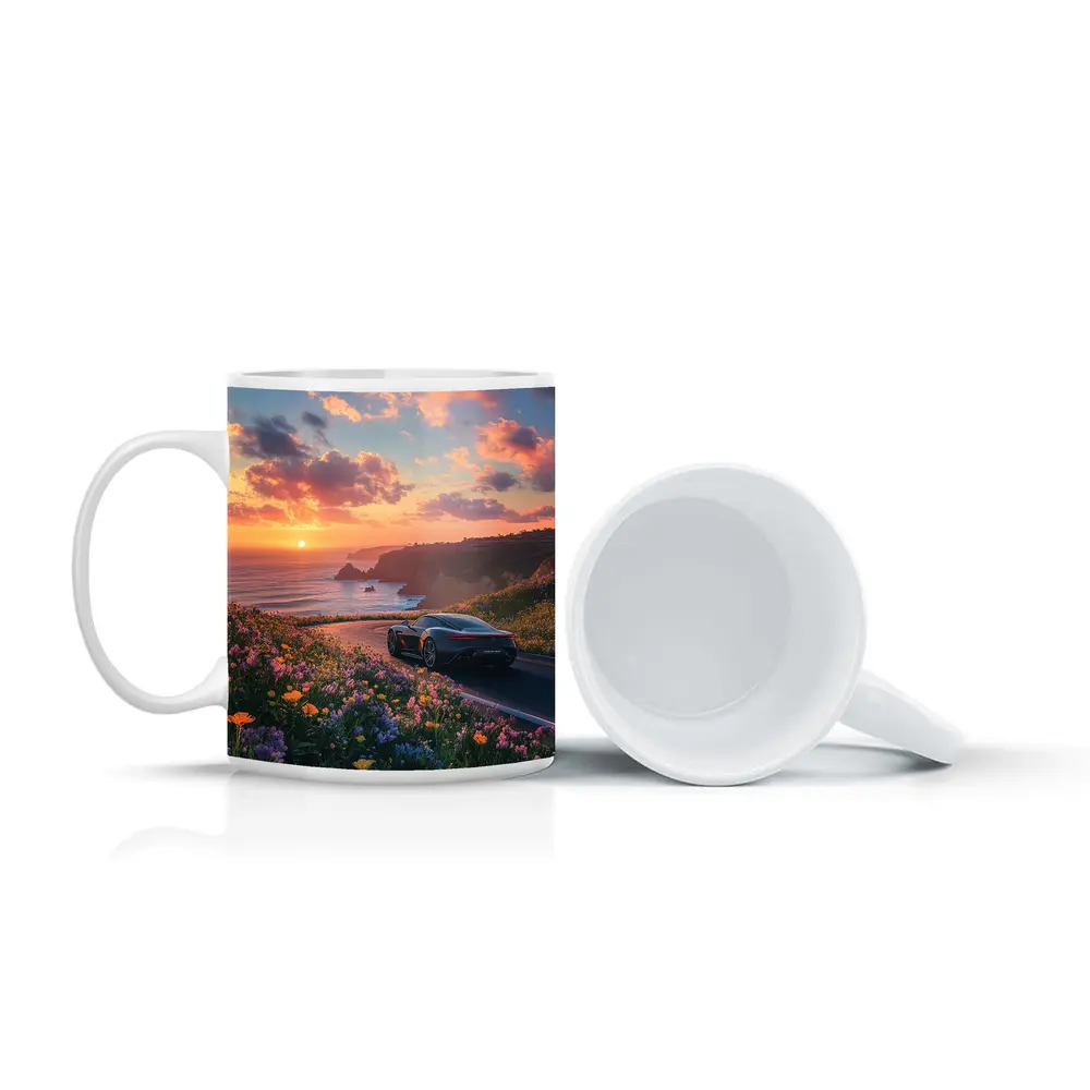 Aston Martin One77 Coastal Sunset Wildflowers Drive – Mugs