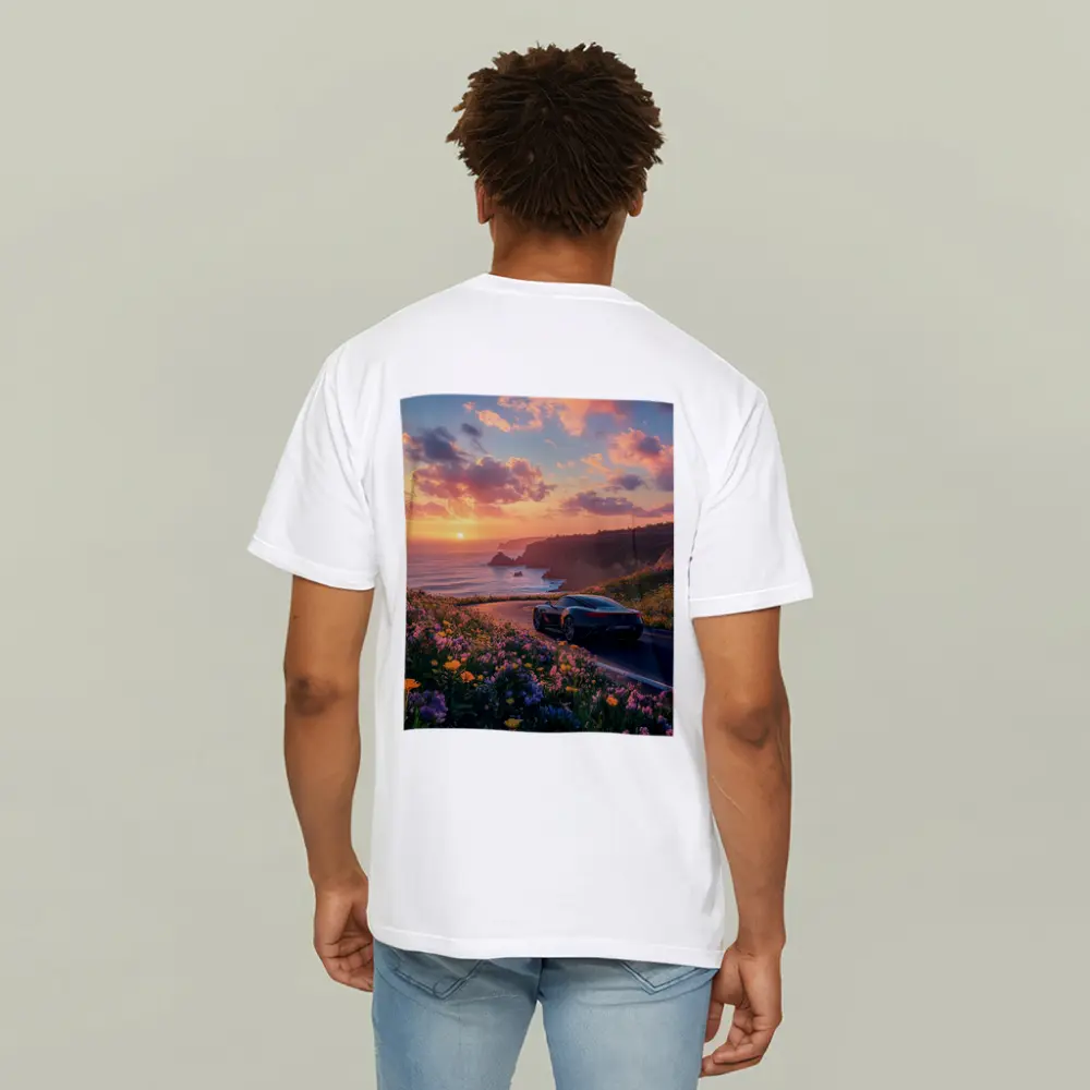 Aston Martin One77 Coastal Sunset Wildflowers Drive – T-Shirts