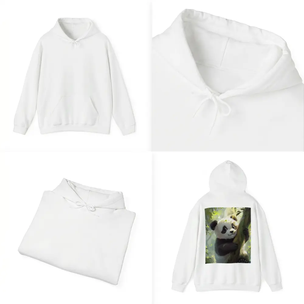 Baby Panda Climbing Tree Forest Art – Hoodies