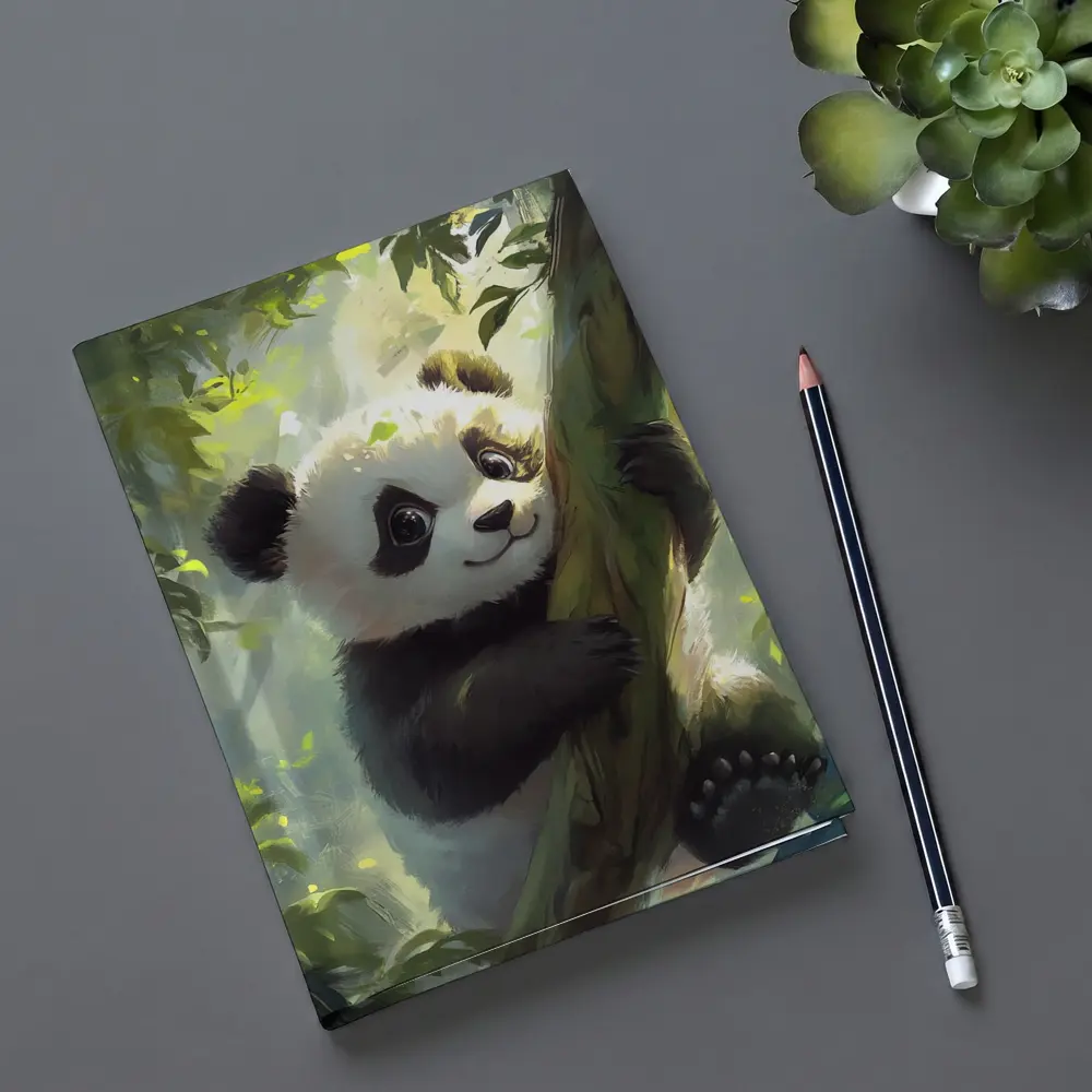 Baby Panda Climbing Tree Forest Art – Notebooks