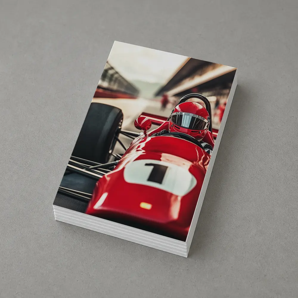 Red Formula One Racing Car Pit Lane – Postcards