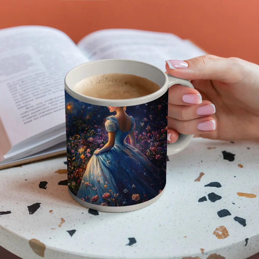 Princess Blue Gown Enchanted Floral Night Garden – Mugs