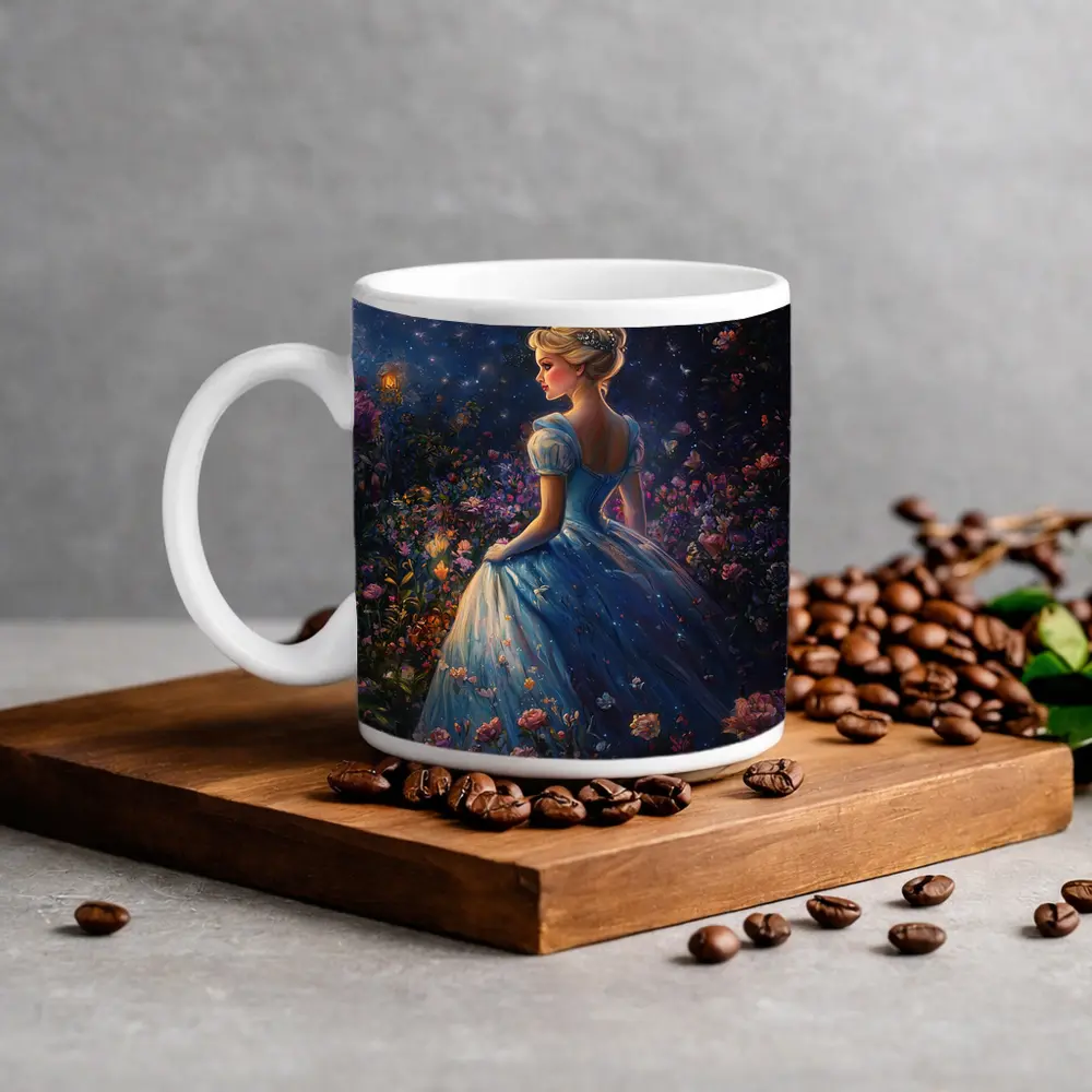 Princess Blue Gown Enchanted Floral Night Garden – Mugs