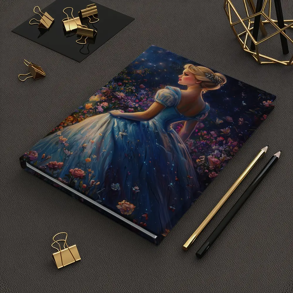 Princess Blue Gown Enchanted Floral Night Garden – Notebooks