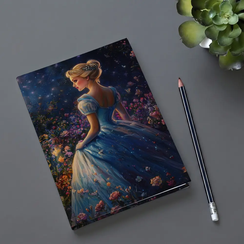 Princess Blue Gown Enchanted Floral Night Garden – Notebooks