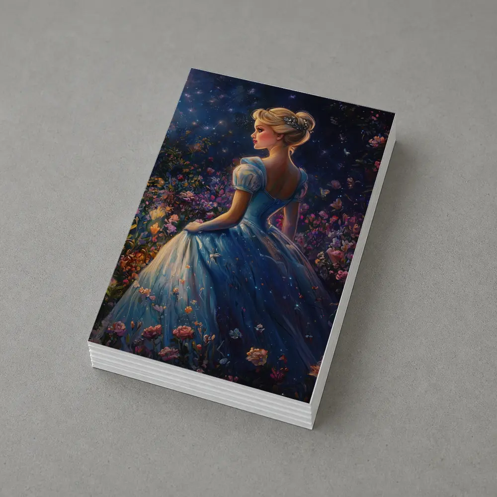 Princess Blue Gown Enchanted Floral Night Garden – Postcards