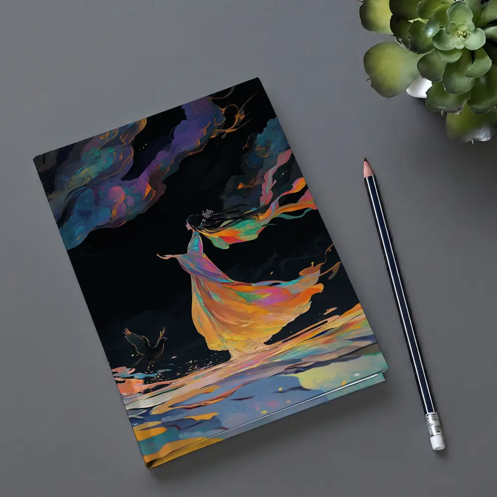 Colorful Woman Dancing Over Dark Waters – Notebooks