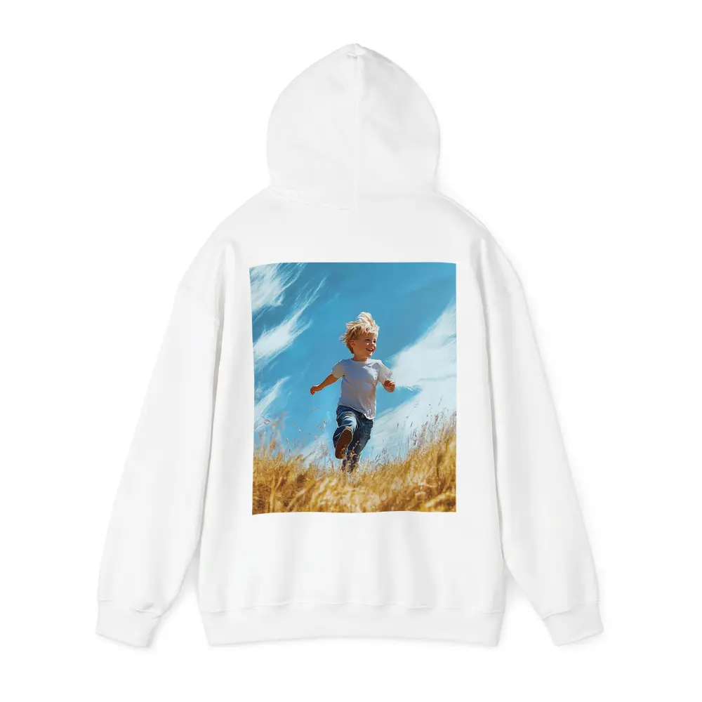 Happy Boy Running Through Golden Field – Hoodies