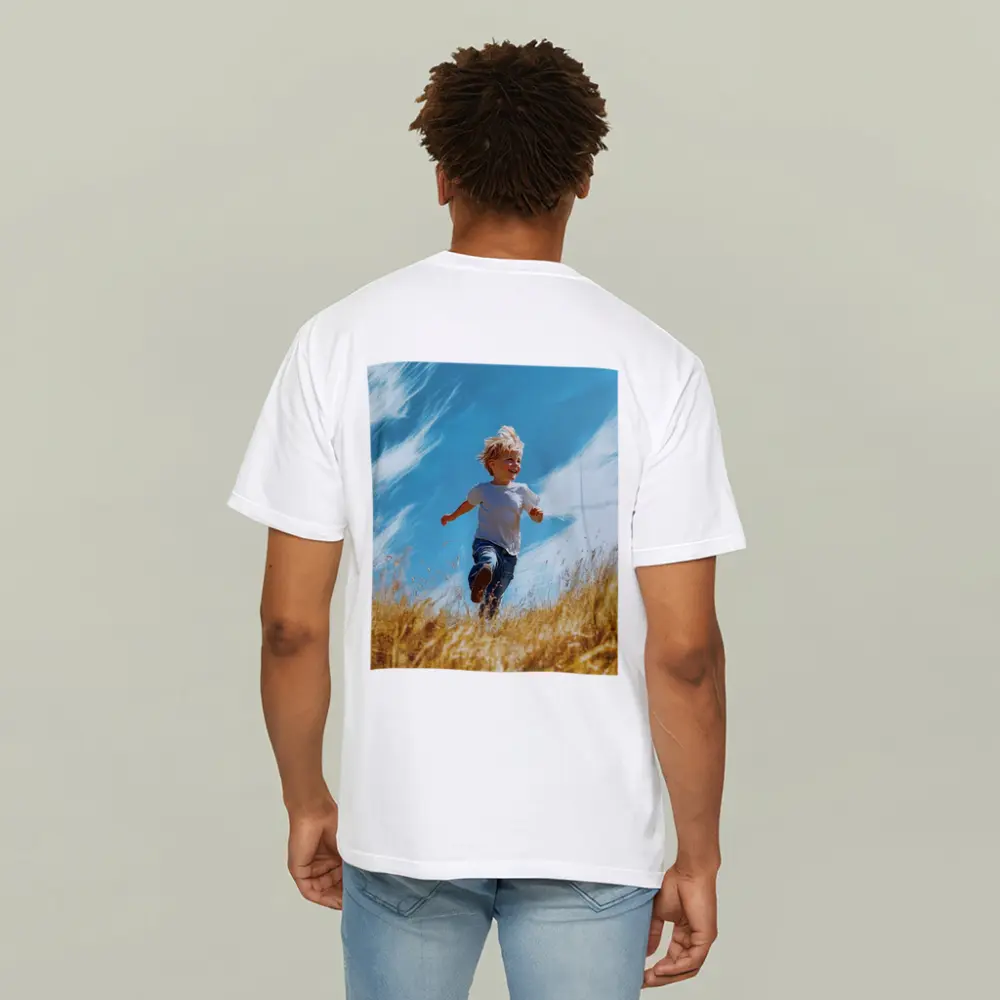 Happy Boy Running Through Golden Field – T-Shirts