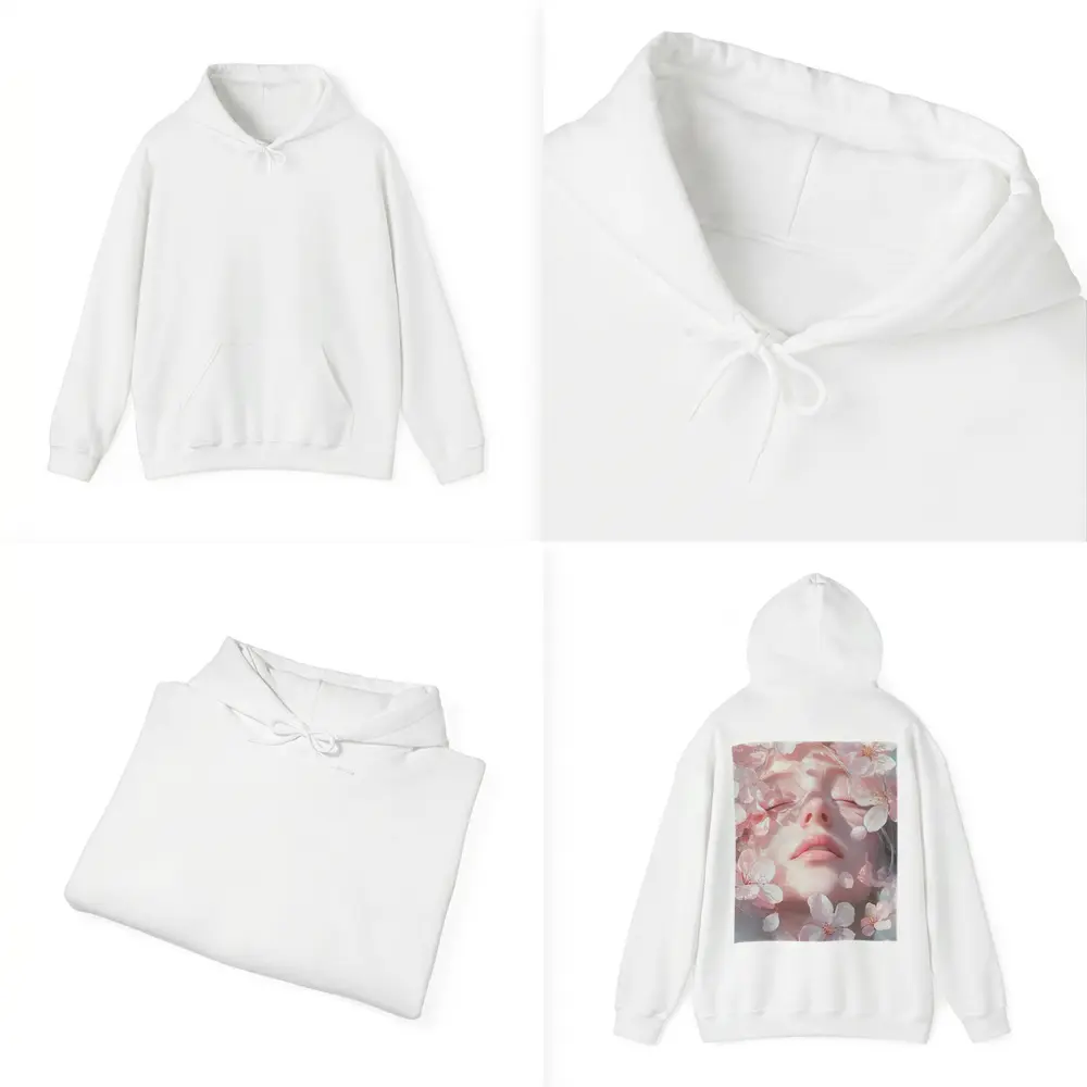 Woman Face Surrounded By Cherry Blossoms – Hoodies