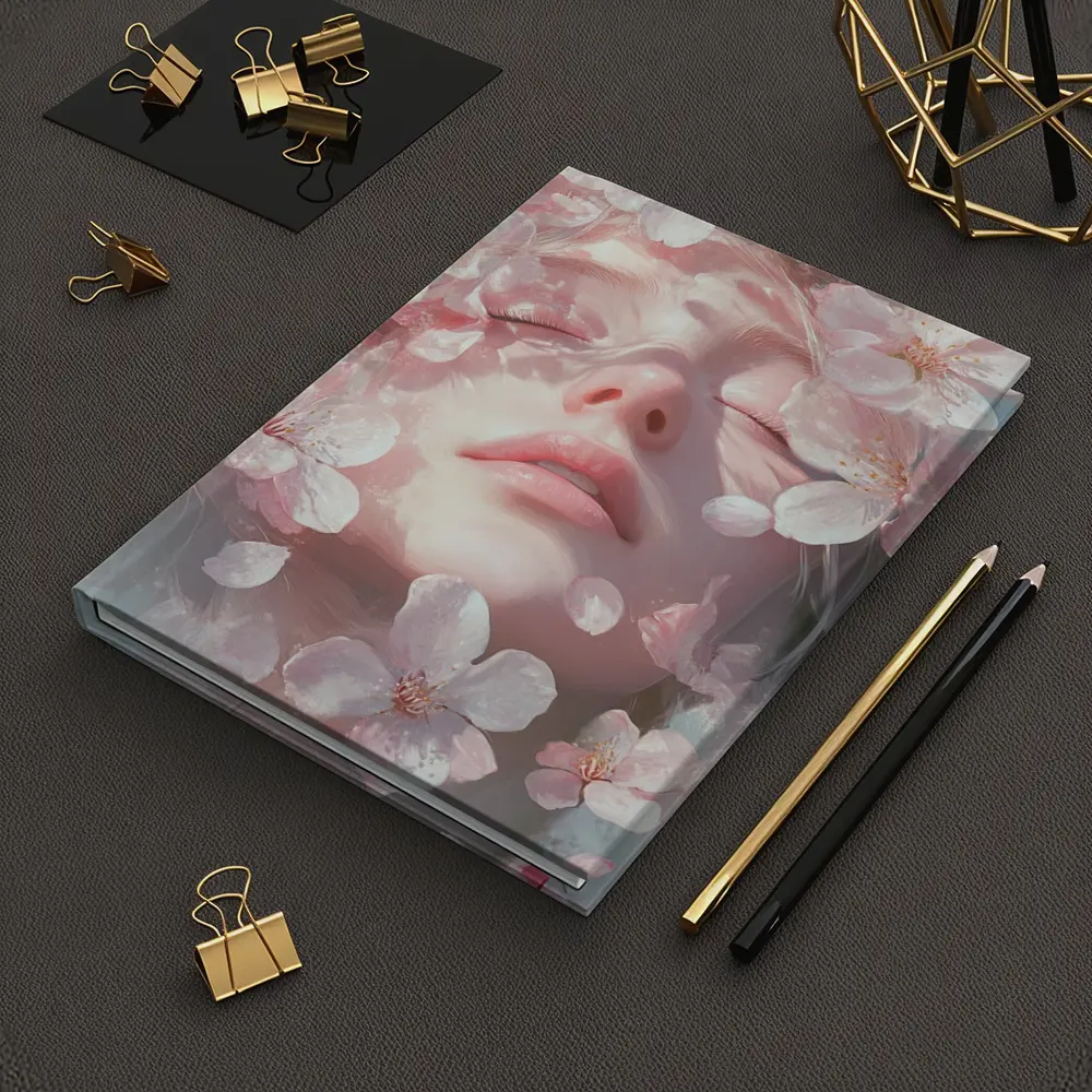 Woman Face Surrounded By Cherry Blossoms – Notebooks