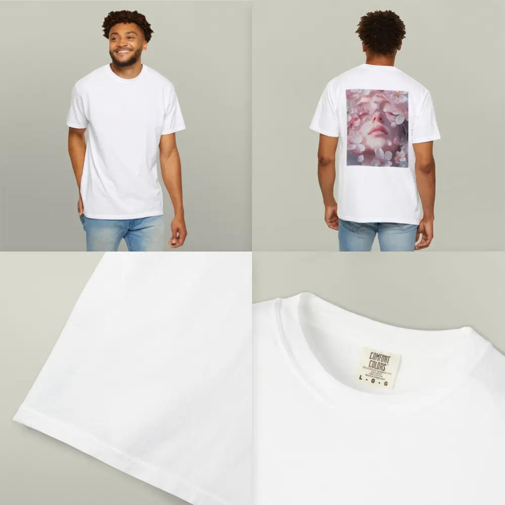 Woman Face Surrounded By Cherry Blossoms – T-Shirts