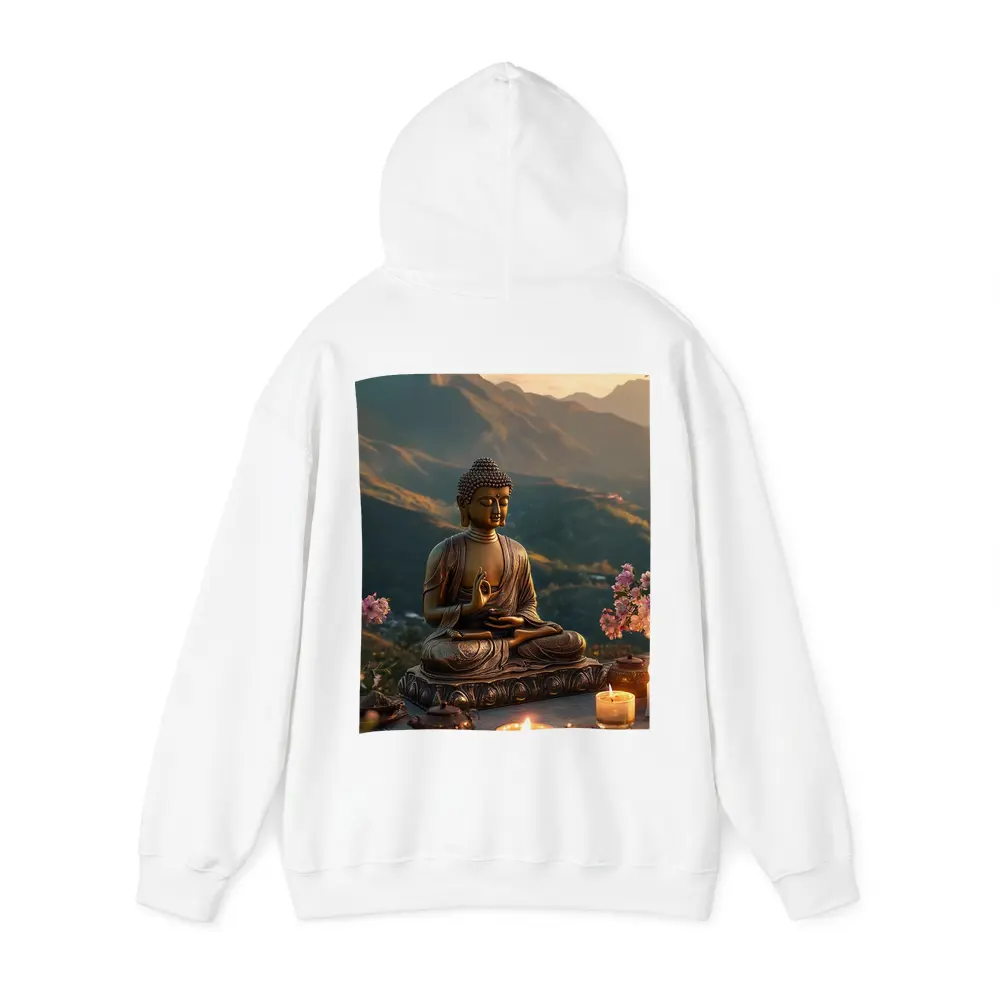Golden Buddha Statue Mountain Sunset Candles – Hoodies