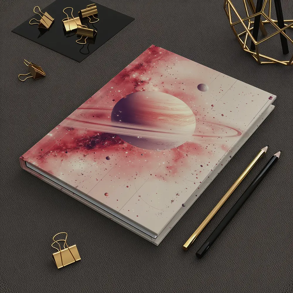 Saturn Rings Pink Galaxy Space Art – Notebooks