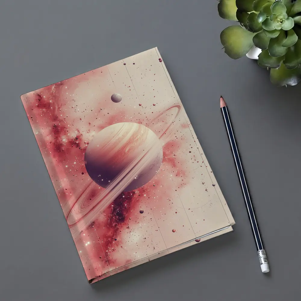 Saturn Rings Pink Galaxy Space Art – Notebooks
