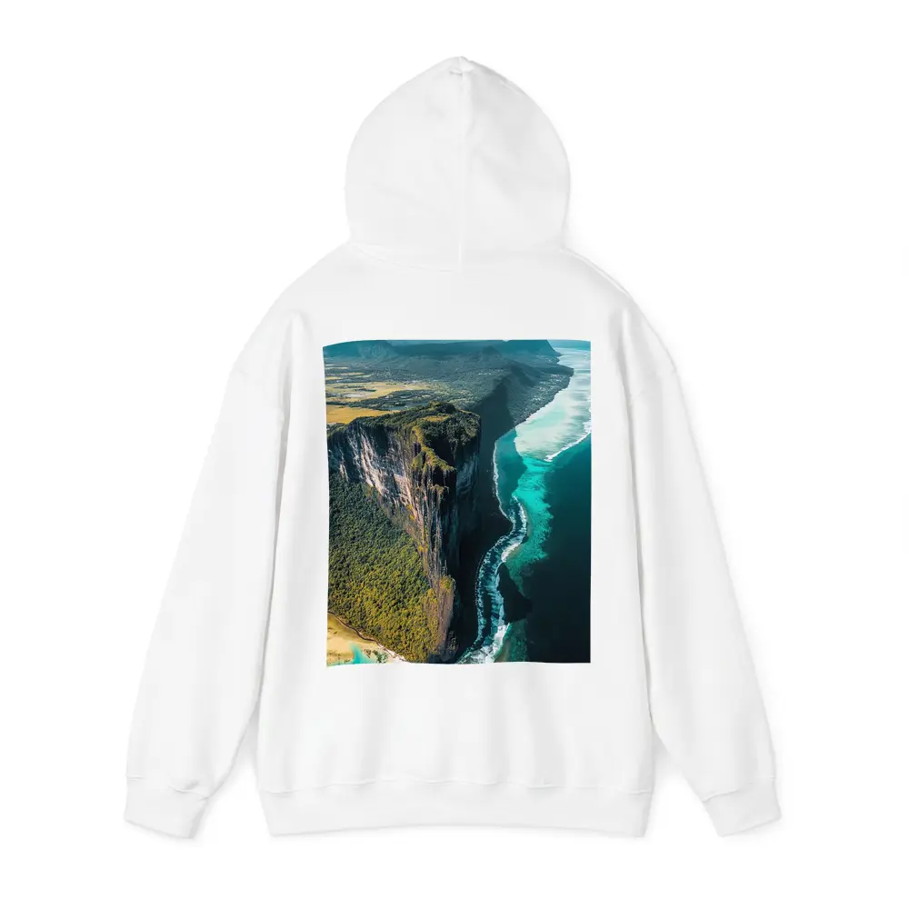 Aerial Cliff Coast Meeting Turquoise Ocean – Hoodies