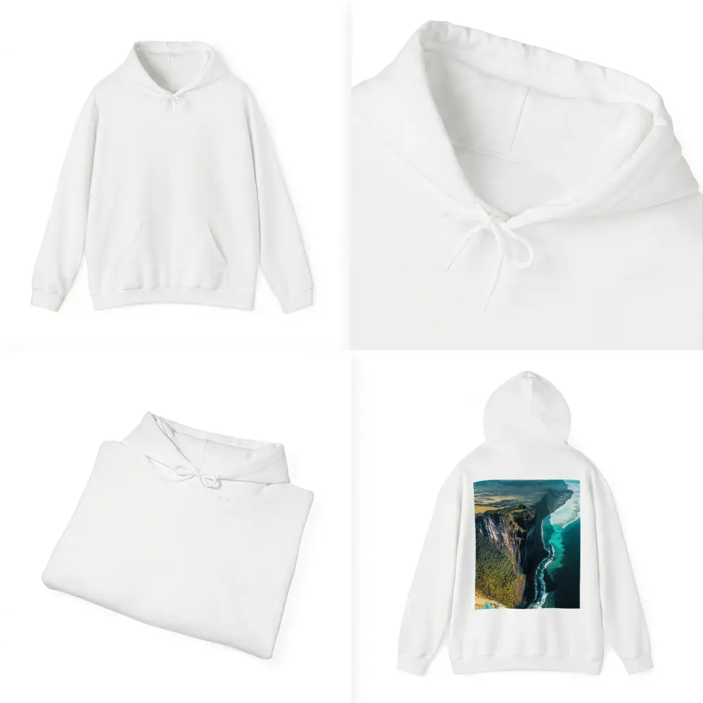 Aerial Cliff Coast Meeting Turquoise Ocean – Hoodies