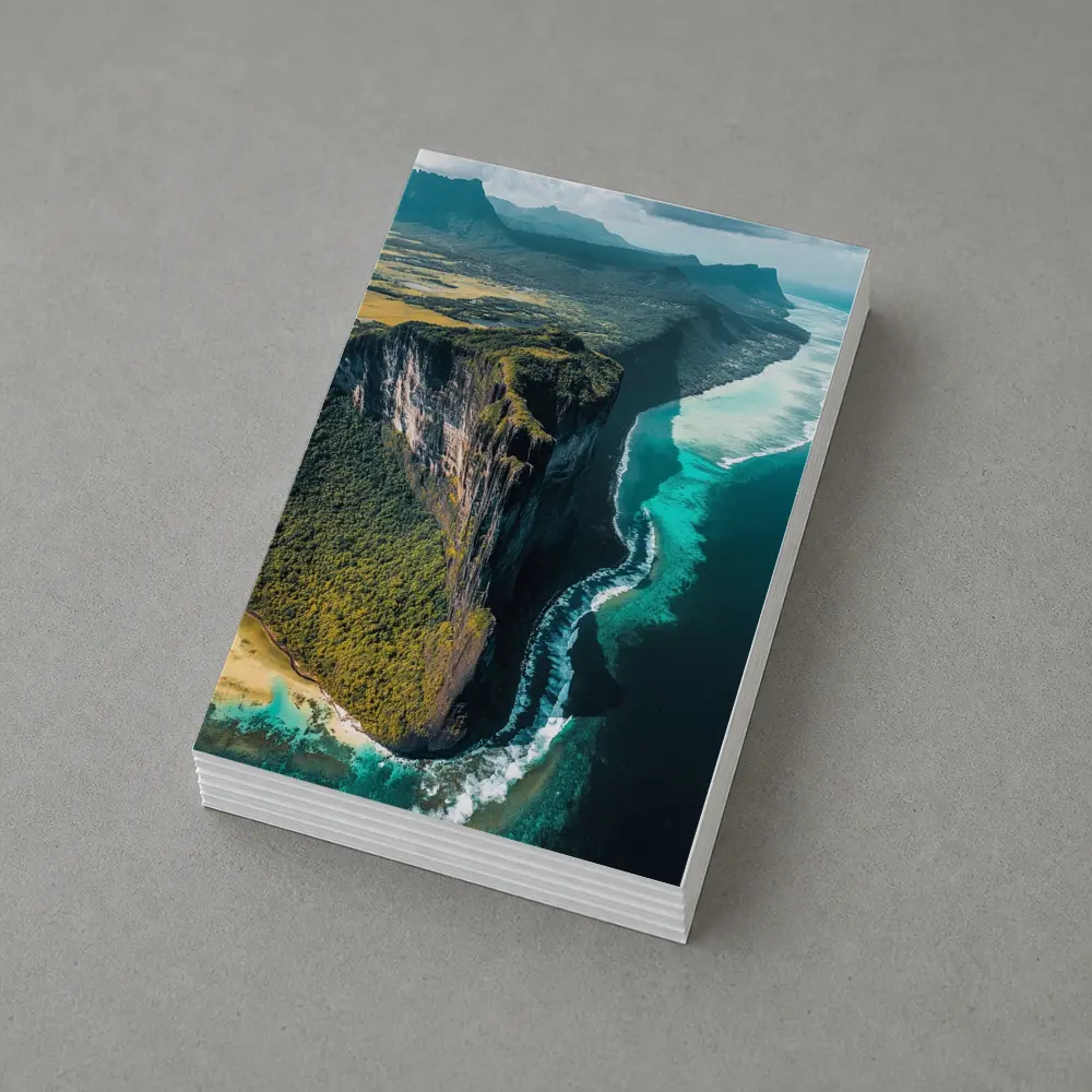 Aerial Cliff Coast Meeting Turquoise Ocean – Postcards