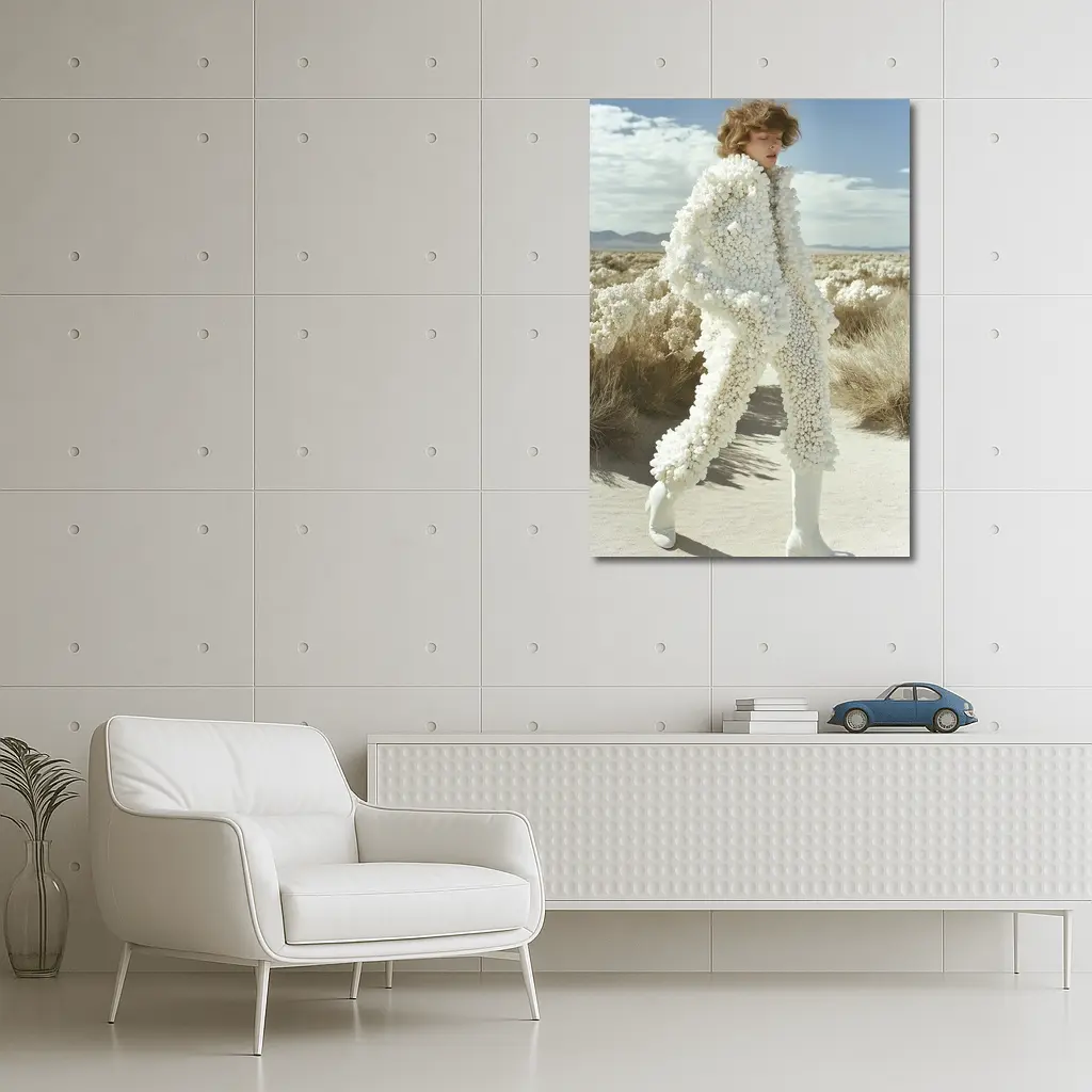 White Sculptural Fashion Desert Landscape Editorial – Wall Art