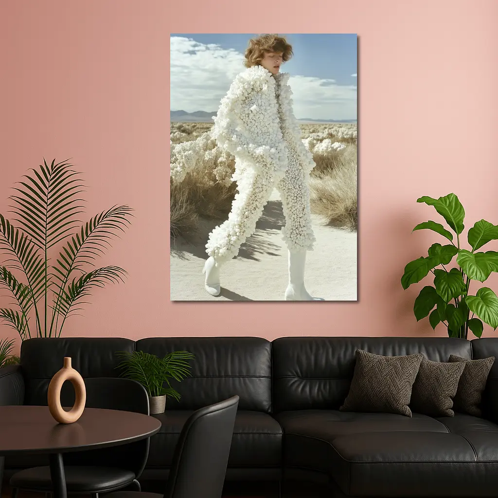White Sculptural Fashion Desert Landscape Editorial – Wall Art