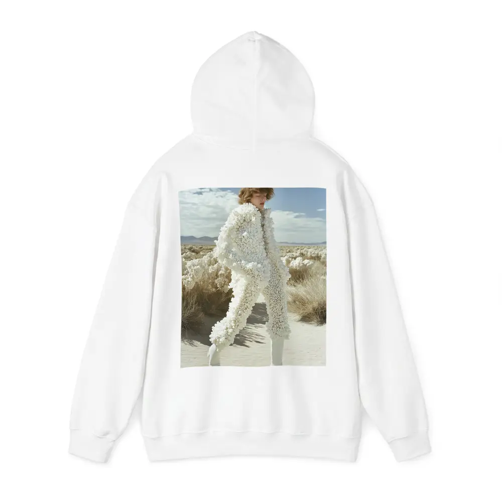 White Sculptural Fashion Desert Landscape Editorial – Hoodies
