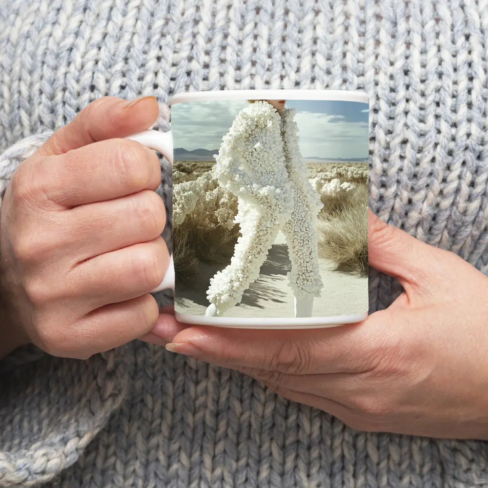 White Sculptural Fashion Desert Landscape Editorial – Mugs
