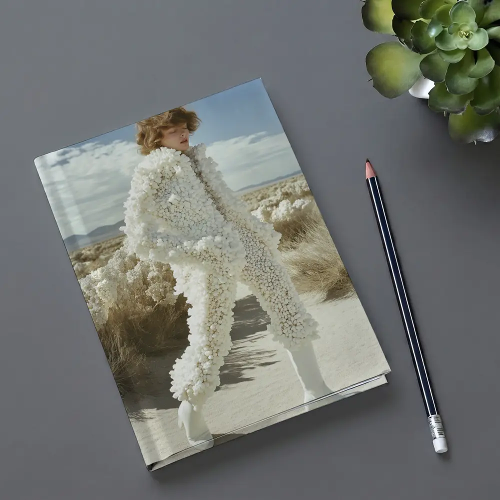 White Sculptural Fashion Desert Landscape Editorial – Notebooks