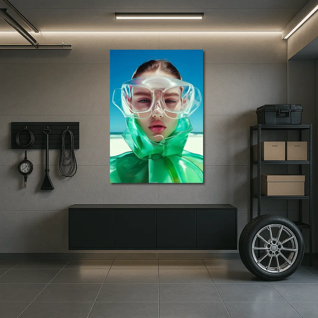 Futuristic Fashion Woman Beach Summer Portrait – Wall Art
