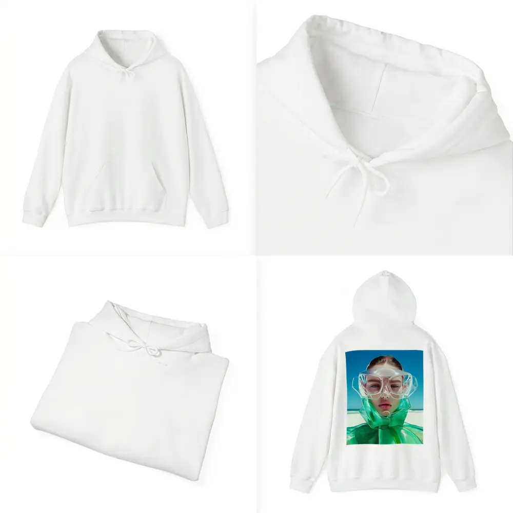 Futuristic Fashion Woman Beach Summer Portrait – Hoodies