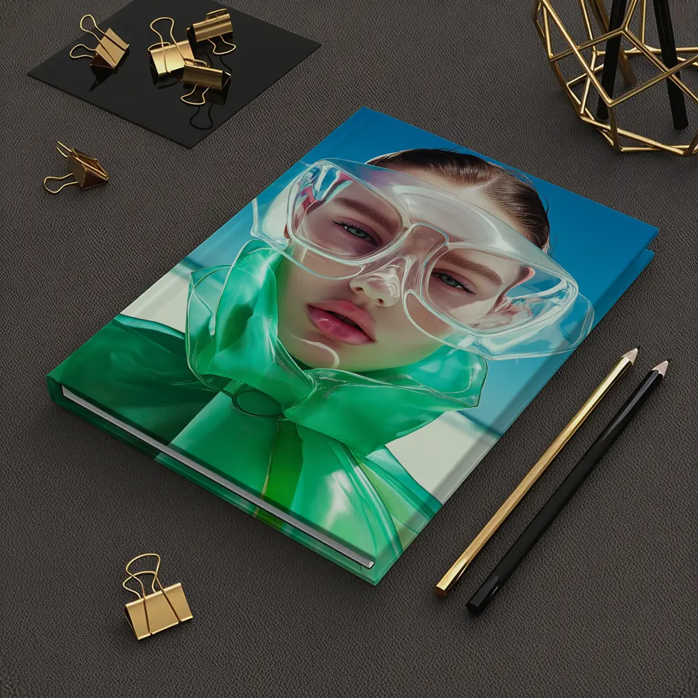 Futuristic Fashion Woman Beach Summer Portrait – Notebooks