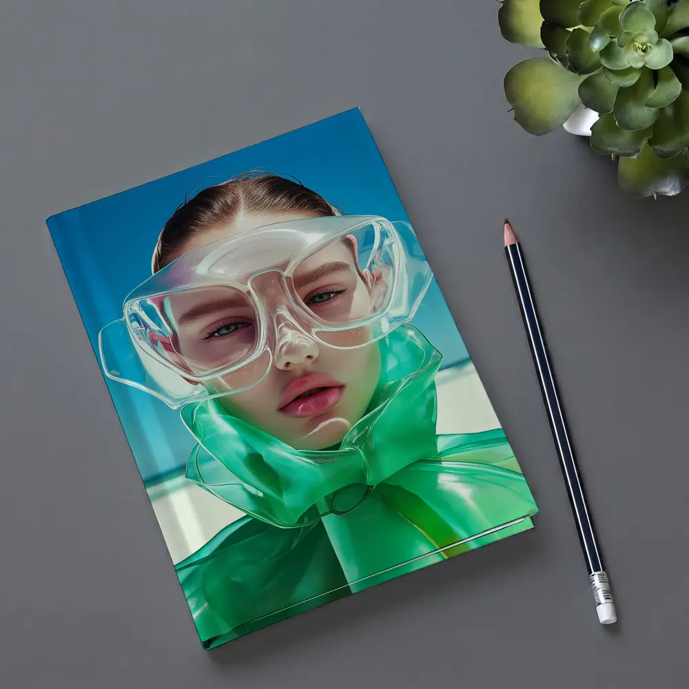 Futuristic Fashion Woman Beach Summer Portrait – Notebooks