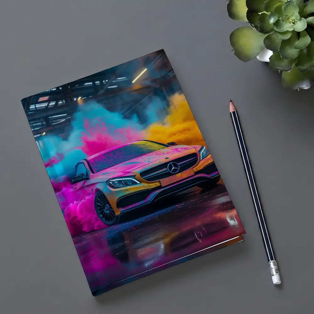 Mercedes C Class Colorful Smoke Industrial Garage – Notebooks