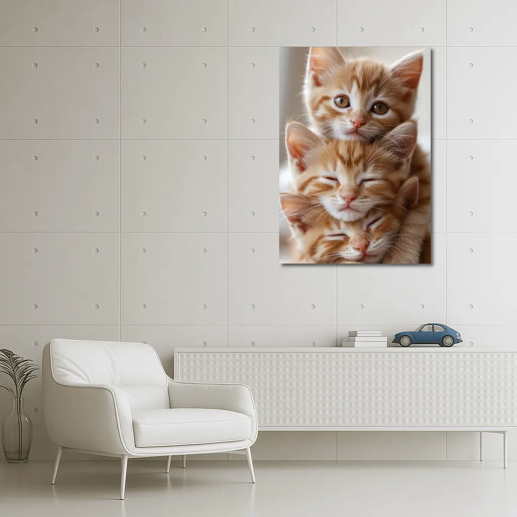Two Orange Tabby Kittens Soft Light Background – Wall Art