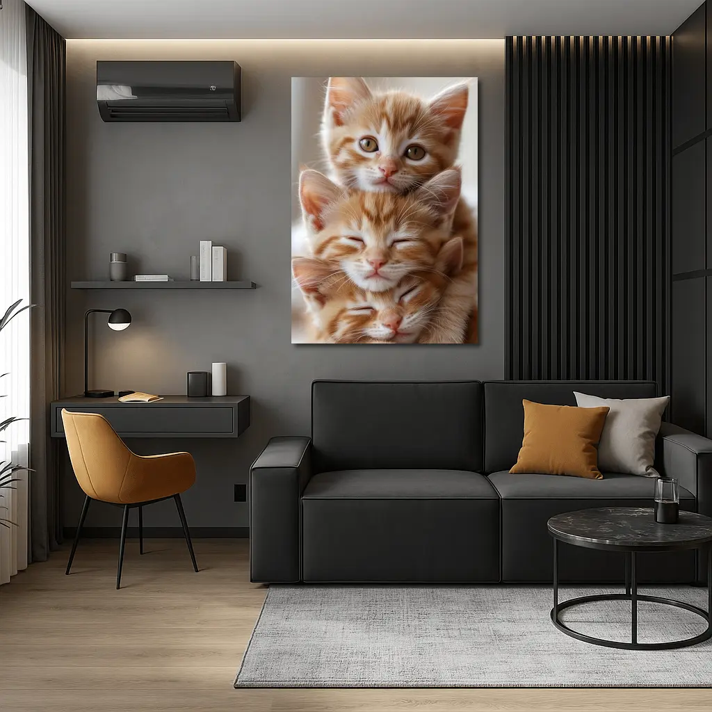 Two Orange Tabby Kittens Soft Light Background – Wall Art