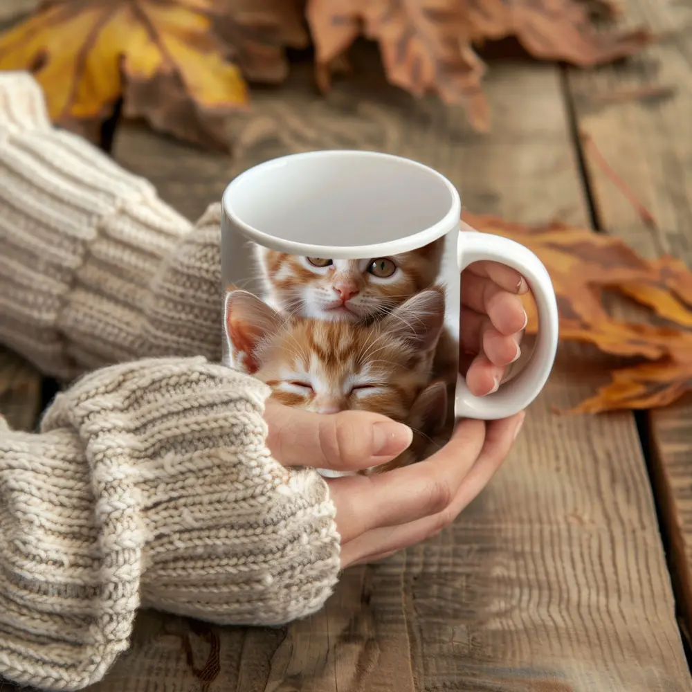 Two Orange Tabby Kittens Soft Light Background – Mugs