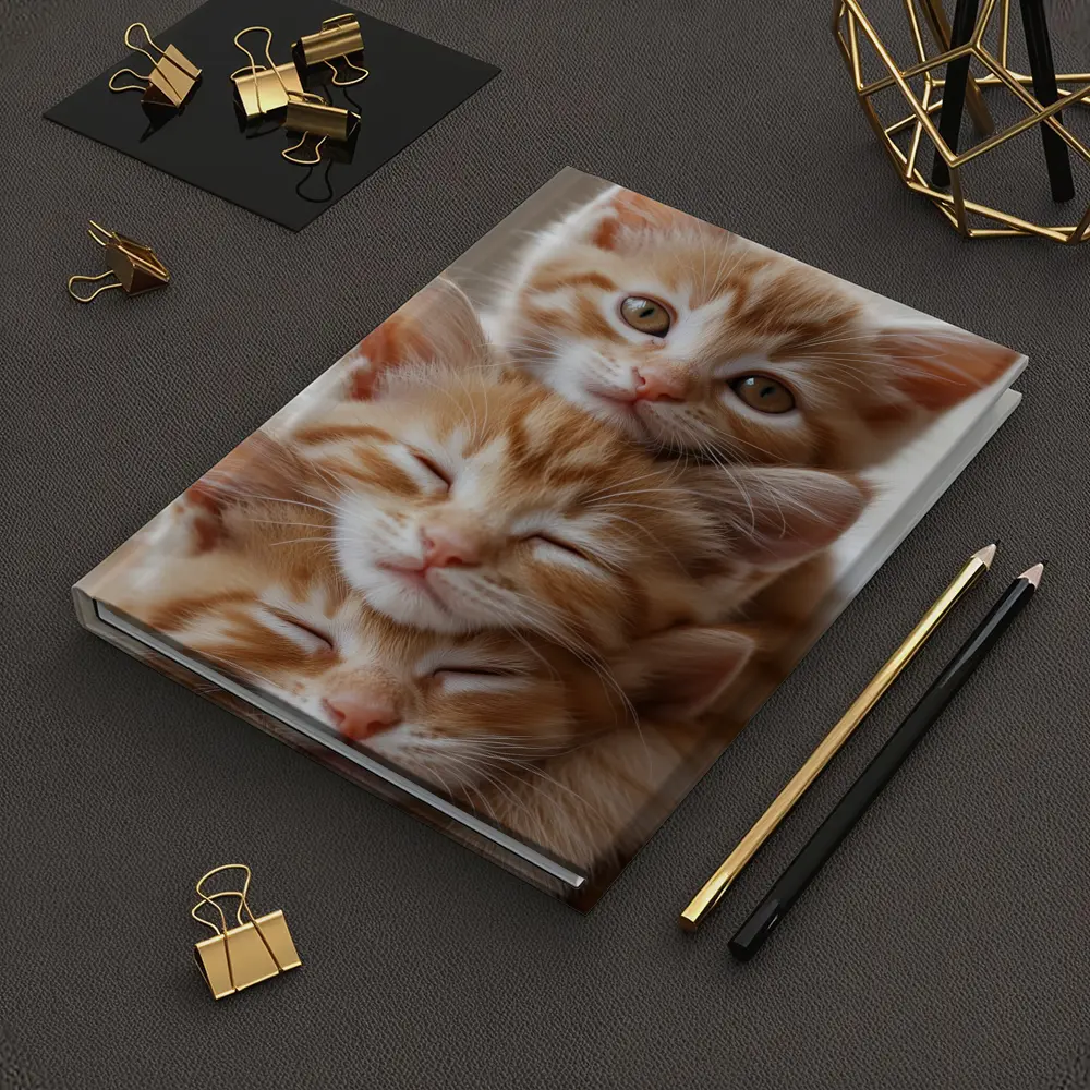 Two Orange Tabby Kittens Soft Light Background – Notebooks