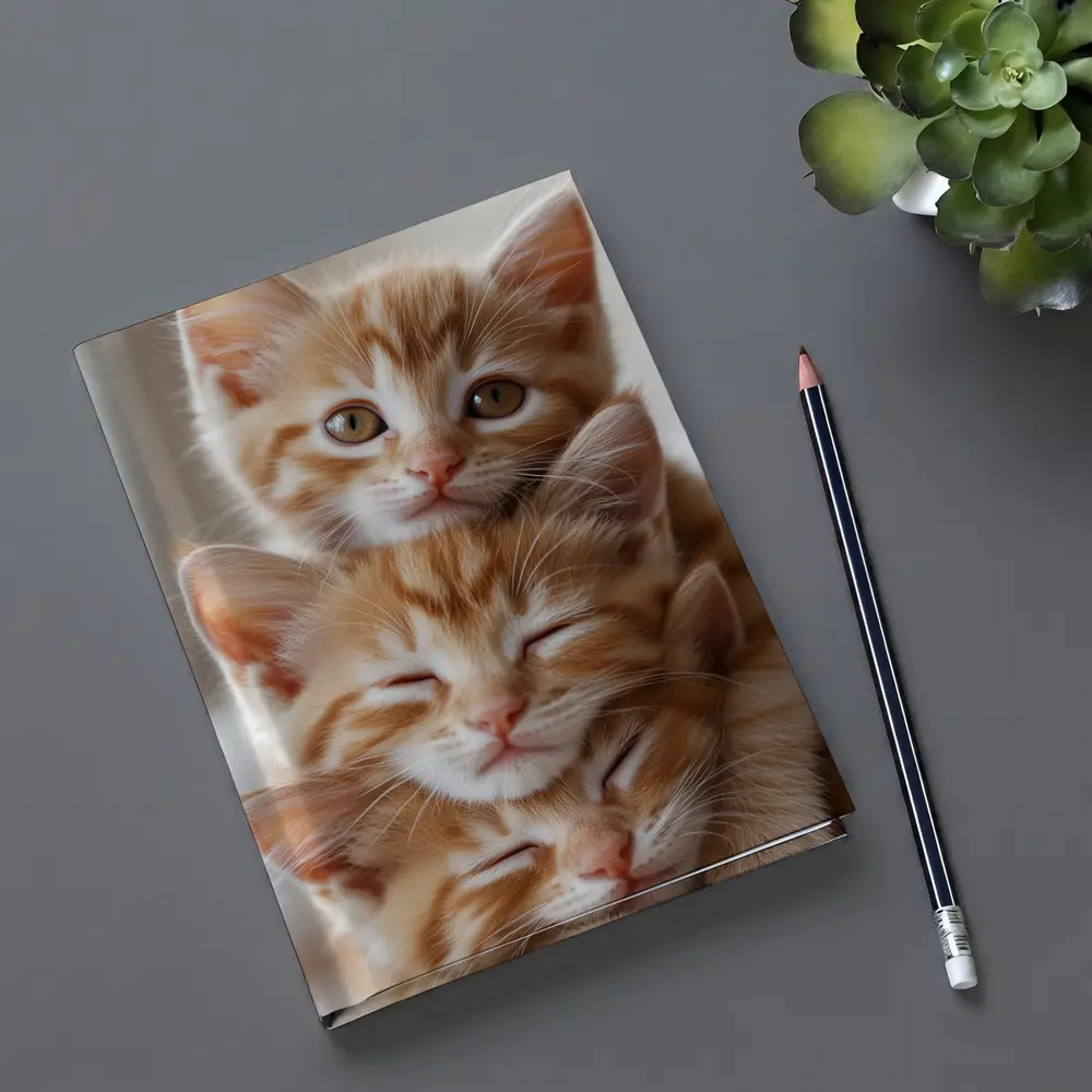 Two Orange Tabby Kittens Soft Light Background – Notebooks