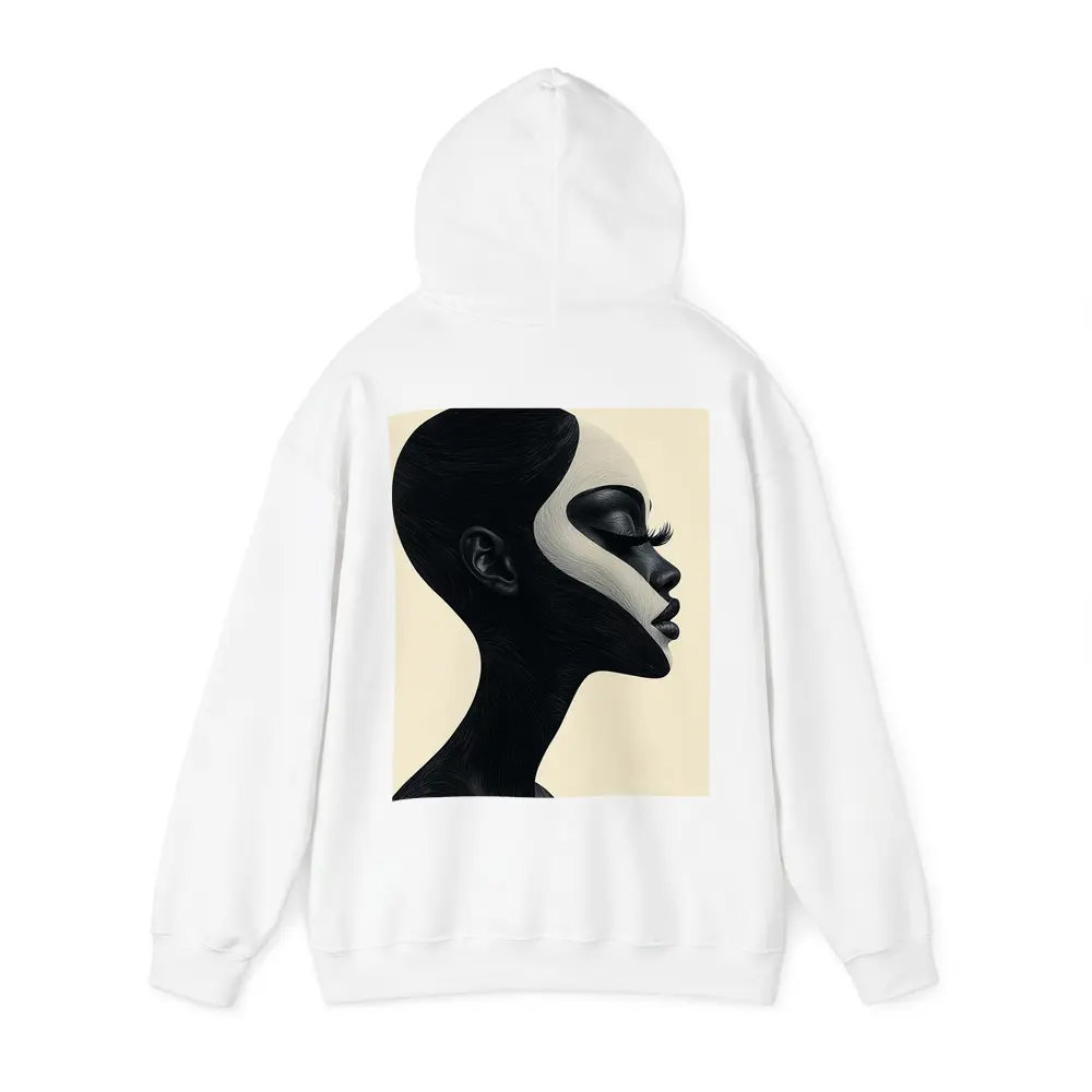 Black White Profile Portrait Abstract Art – Hoodies