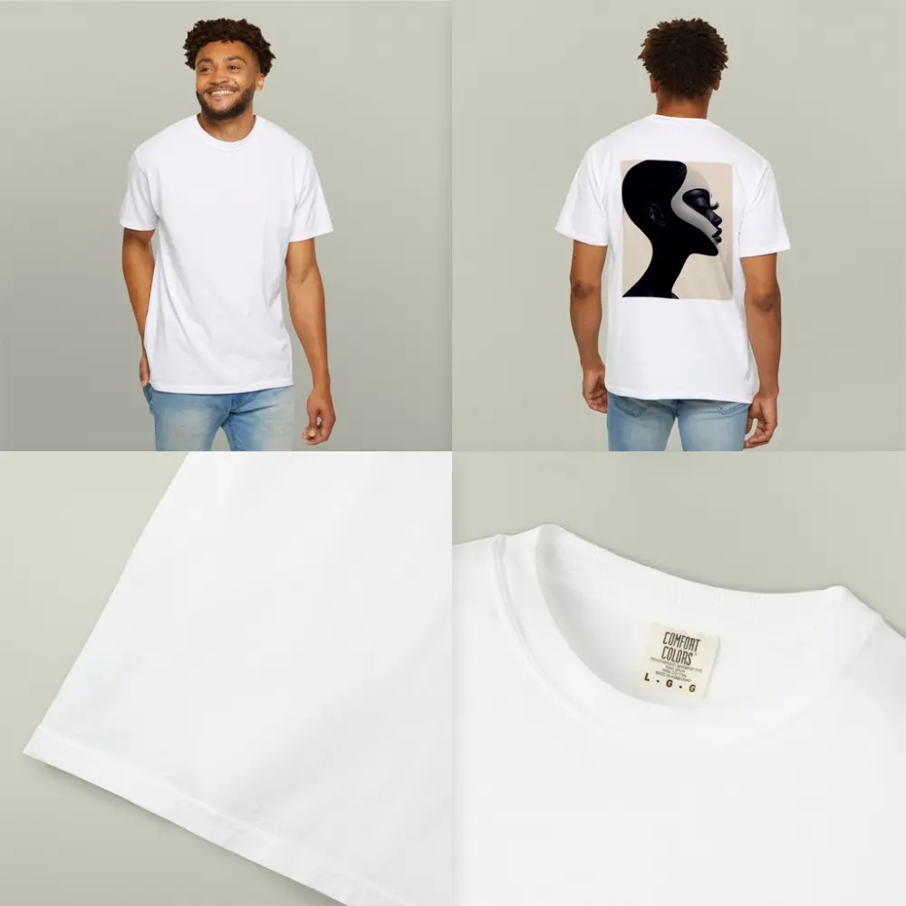 Black White Profile Portrait Abstract Art – T-Shirts