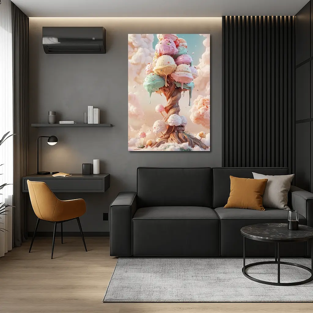 Ice Cream Tree Fantasy Pastel Sky – Wall Art